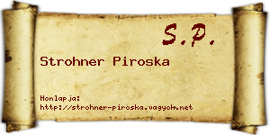 Strohner Piroska névjegykártya