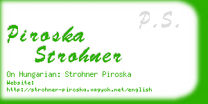 piroska strohner business card